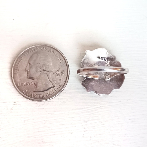 VTG Sterling Silver Labradorite Stone Ring - Picture 9 of 9